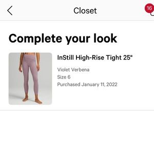 Lululemon instill high rise tights 25”